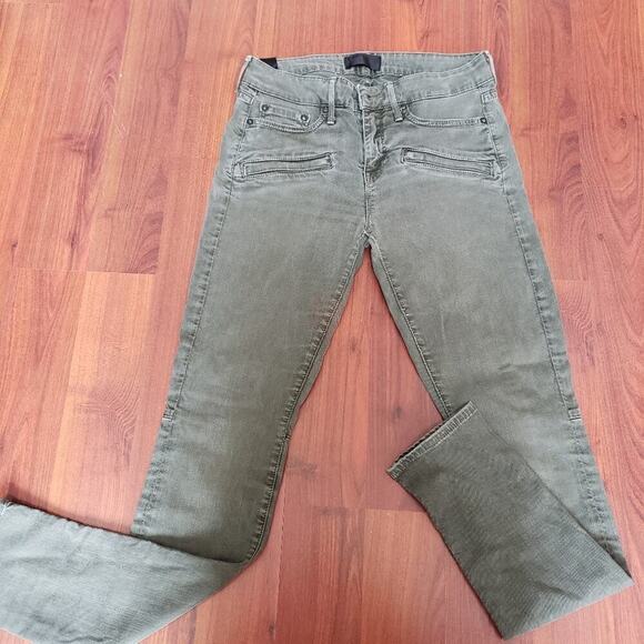 VINCE MULTI POCKET ZIP FRONT GREEN SKINNY JEANS SIZE 27 - Picture 6 of 6